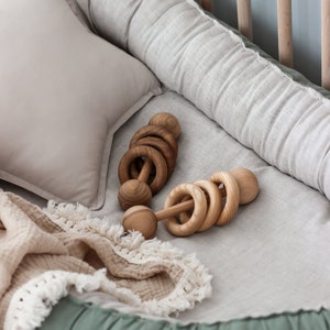 Christmas baby gift Wooden montessori baby rattle toys for new mom gift box, Congratulations new baby shower gift for expecting mom