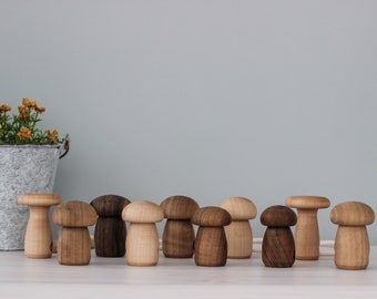 Montessori Cordones de madera Juguetes de setas para niños pequeños Regalo único para bebés de primer cumpleaños de tiendas de Ucrania
