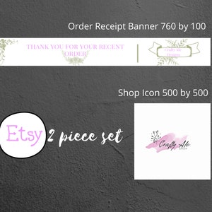 Etsy Order Receipt Banner & Avatar Template | Etsy personalized shop banner | Set Etsy Shop Branding | Banner | Order Receipt Banner