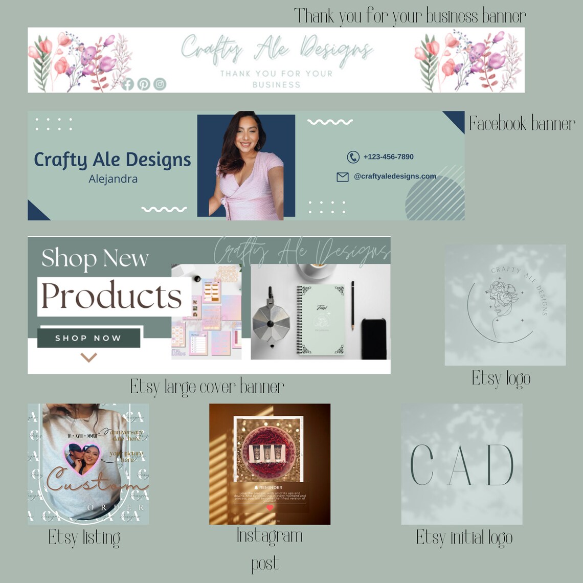 Etsy Order Receipt Banner & Avatar Template Etsy Shop Banner Etsy