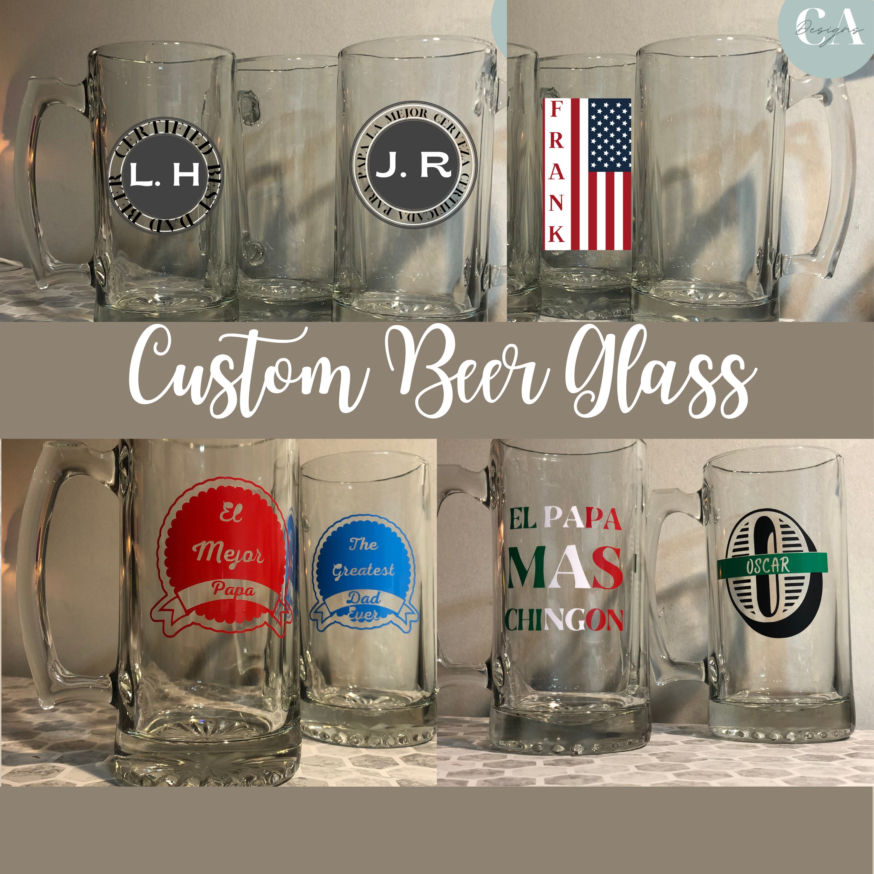Beer Glass Glass Sports Mugs with Handles Dad Gift Beer Etsy