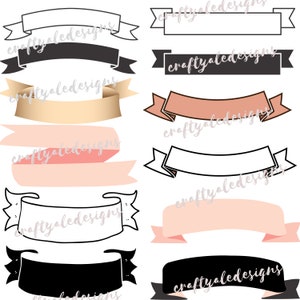 Bannière, Ruban, Étiquette, Défilement Clip Art, Clipart, Conception, Fichiers Svg, Fichiers Png, Fichiers Pdf, Silhouette, Cricut, Fichier de coupe