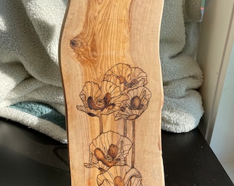 Deska do krojenia Flower Wood Burning