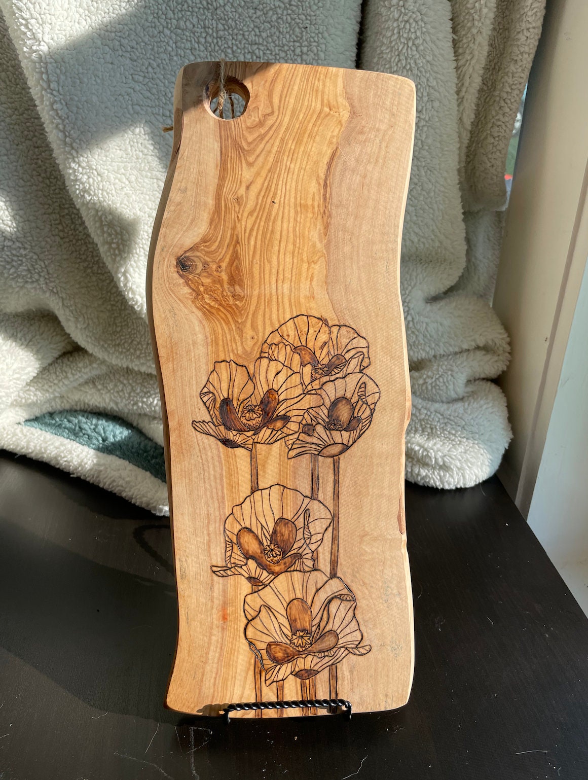 Flower Wood Burning Cutting Board Etsy