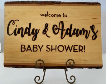 Baby Shower/Wedding Custom Wood Burning Sign Handmade