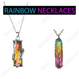 Rainbow Stone Tree Of Life Pendant Necklace