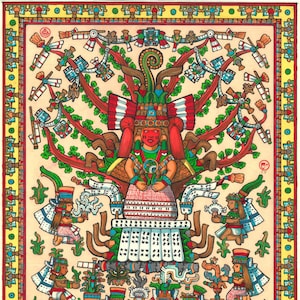 Xilonen in Tozoztontli, Original Painting. Aztec, Mexican