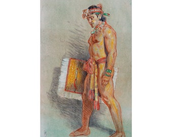 Yaoquizqui, Study of a Warrior, Guerrero. Aztec, Mexican Spirituality, Art, Corazon Mexica, Mexica Heart