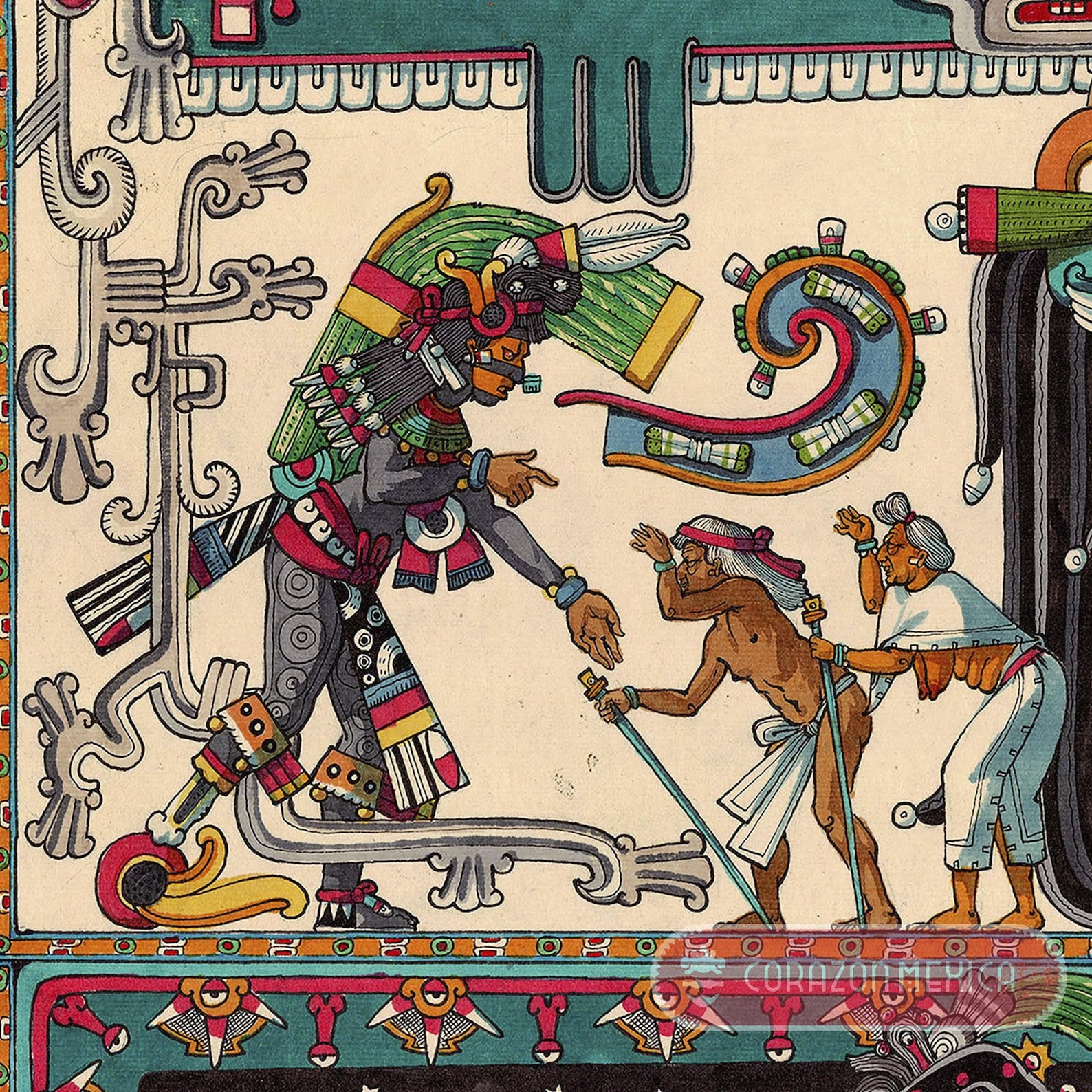 The Great Flood. the Fifth Sun, Aztec, Mexican Spirituality, Art ...