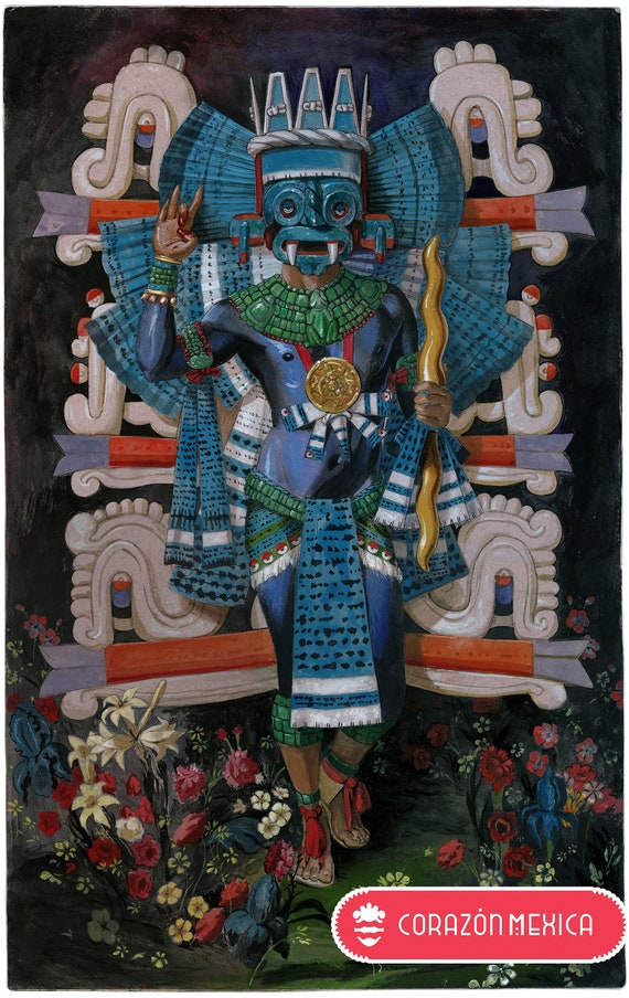 Tlaloc in Quinxochimaca. Tlaloc, Rain God, Native American, Mexico
