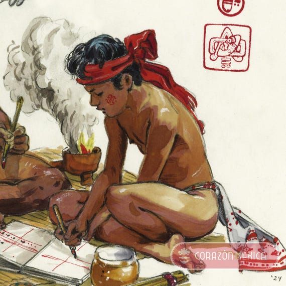 絵画　Tiozinho Mexicano 　メキシコのおじさん Cipactonal, First Grandfather. Aztec, Mexican Spirituality, Art