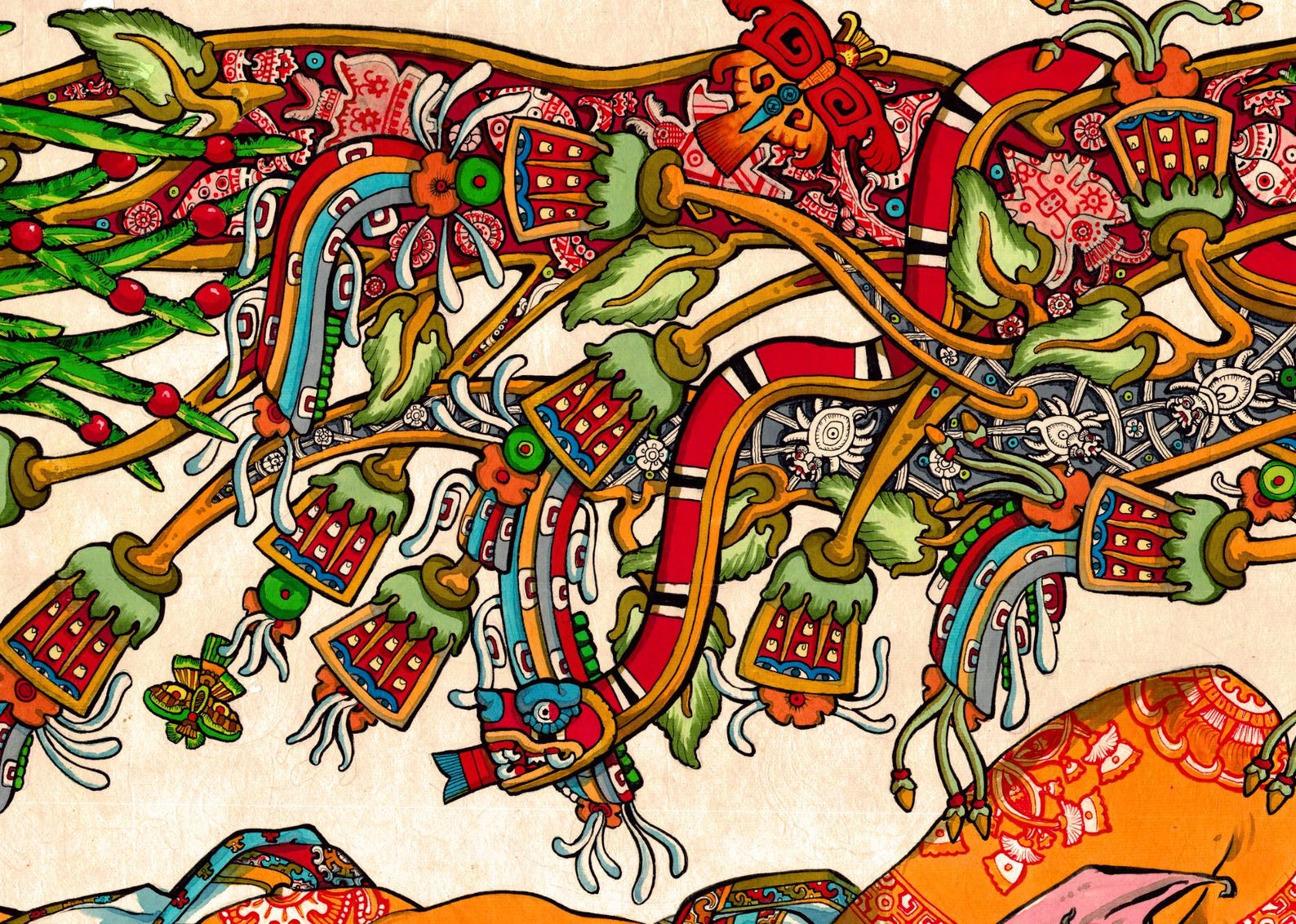 Xochiquetzal and the Bat, Aztec Mexica Myth, Art, Bat, Nahuatl ...