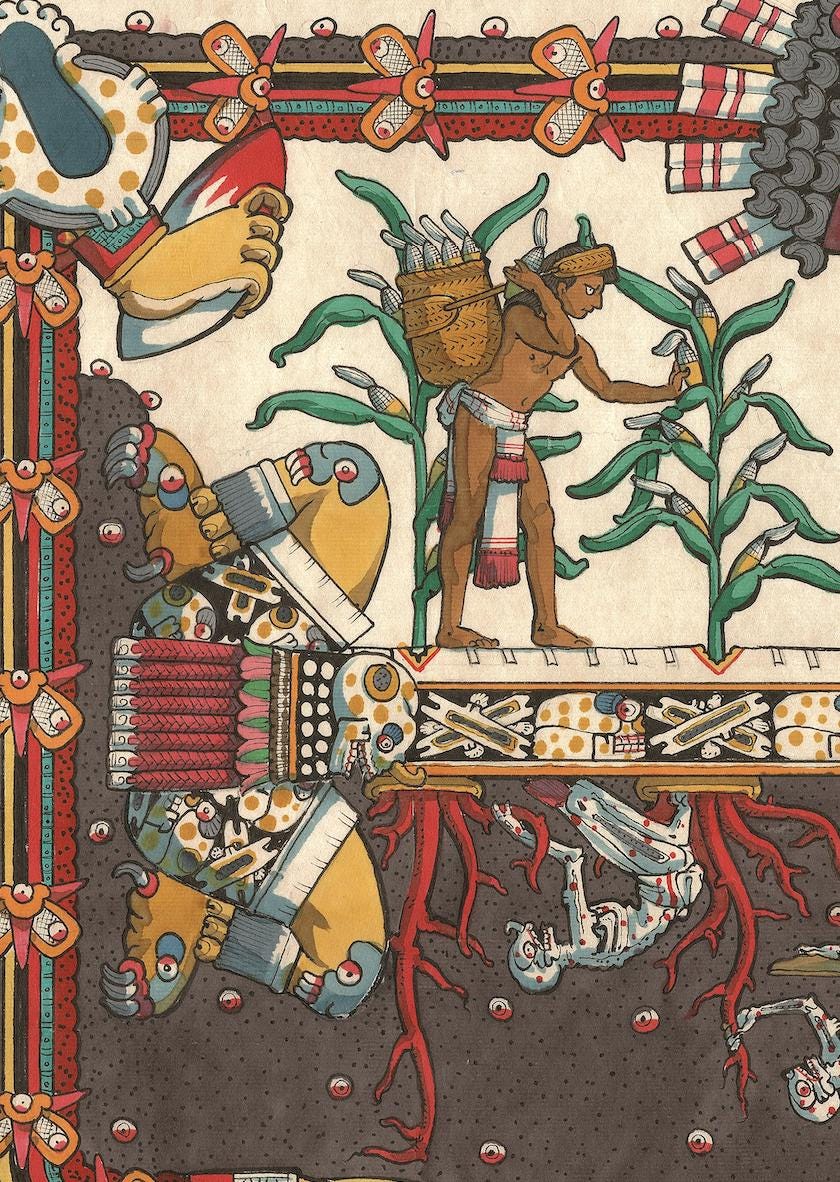 The Dead Tend the Root – Aztec Art Print, Mictlan, Tlaltecuhtli ...