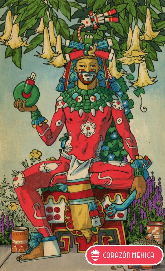 Xochipilli Del Jade Chalchiuhtecuhtli King of Jades. Mexica Etsy