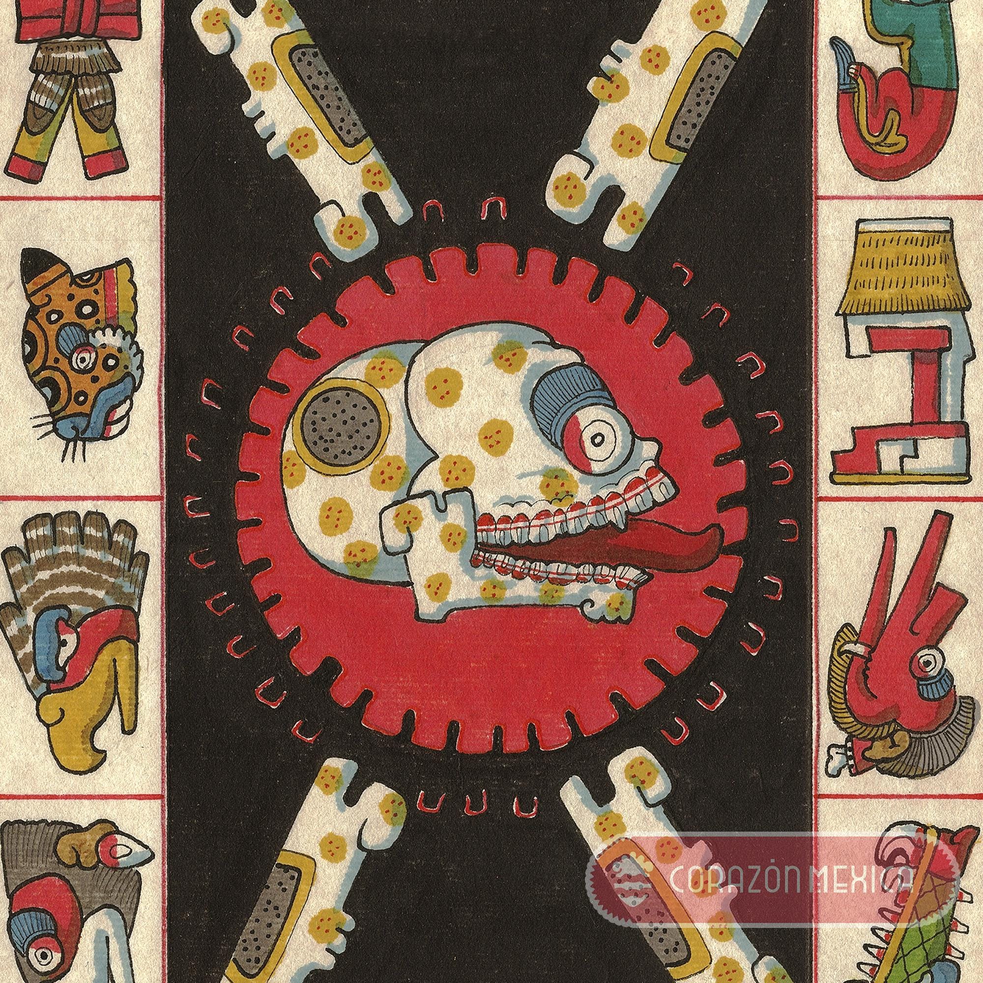 Miquimilolli Amoxtli. Funerary Bundle Almanac, Death, Mexica