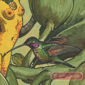 Colibri Aztec Xochiquetzal y el Colibrí, Xochiquetzal and the Hummingbird, Mexica ...