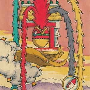 Ace of hearts. Hueyolotl. Aztec, Tarot, Mexica Heart.