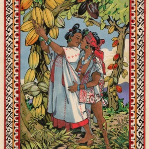 Patlache, Wild Cacao Gatherers, Lesbian, Trans Love, Mexica Aztec Traditional Queer Art