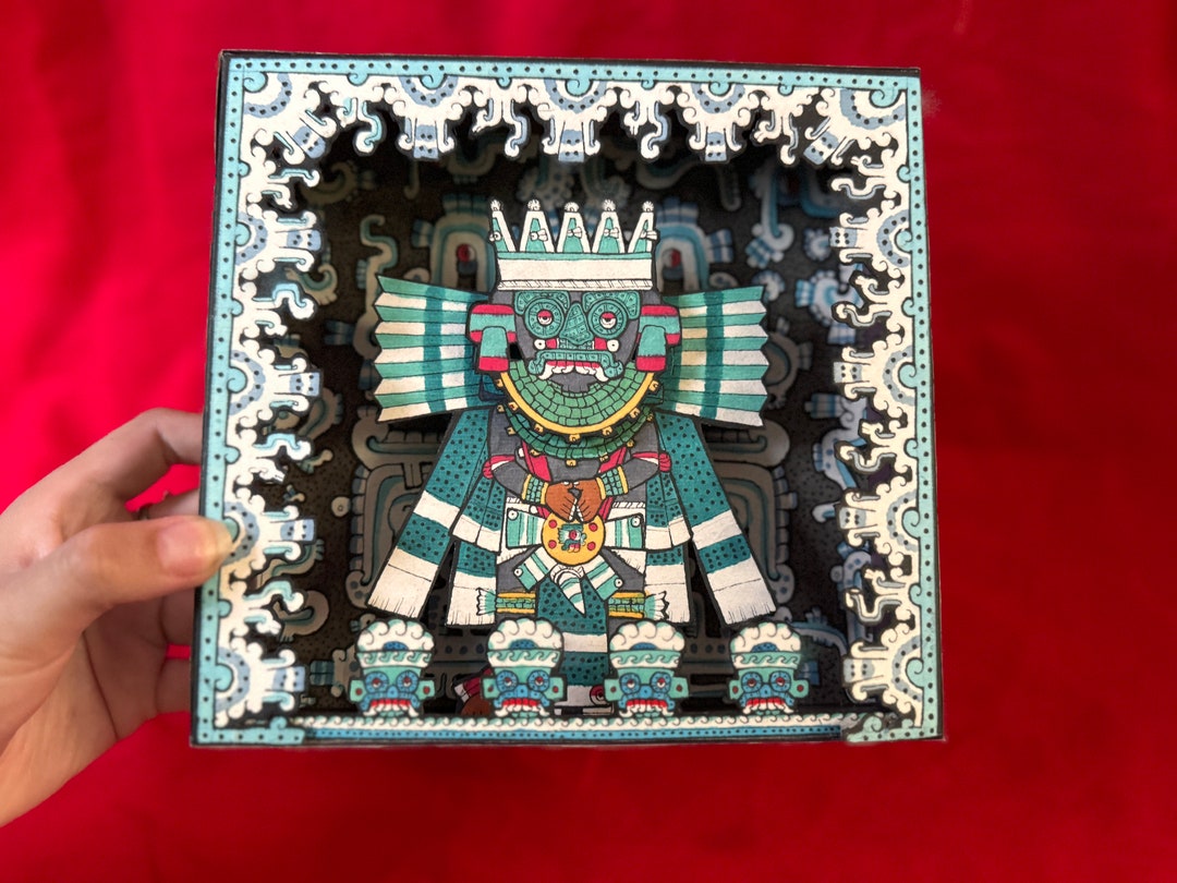 Tlaloc Paper Altar, Paper Crafts, Mexica, Aztec Spirituality