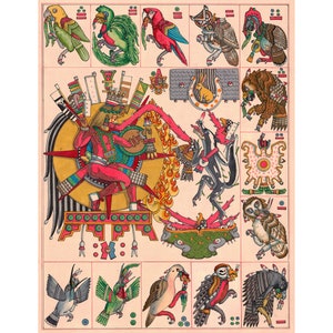 Nahualtototl Amoxtli, Spirit Animal, Naghual, Nagual Bird, Aztec Divination Sacred Calendar