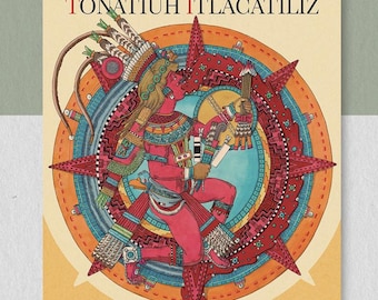 De geboorte van de vijfde zon | Boek van Mexicaanse en Azteekse mythologie | Tonatiuh, de zonnegod, scheppingsmythe, inheemse kunst
