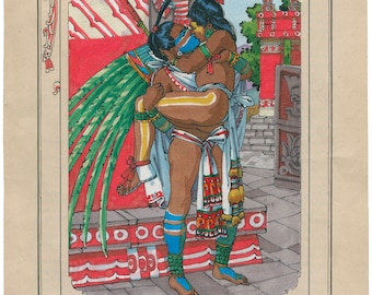 The Mexican Princes. Aztec, Mexican, Gay, Latin, Art, Queer Love, Corazon Mexica.