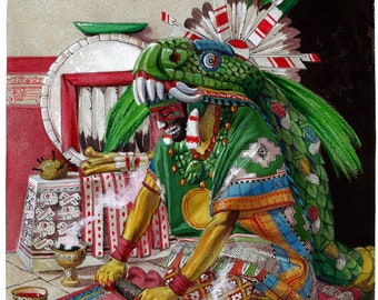 Cihuacoatl. Aztec, Mexican Spirituality Art, Corazon Mexica, Mexica Heart.