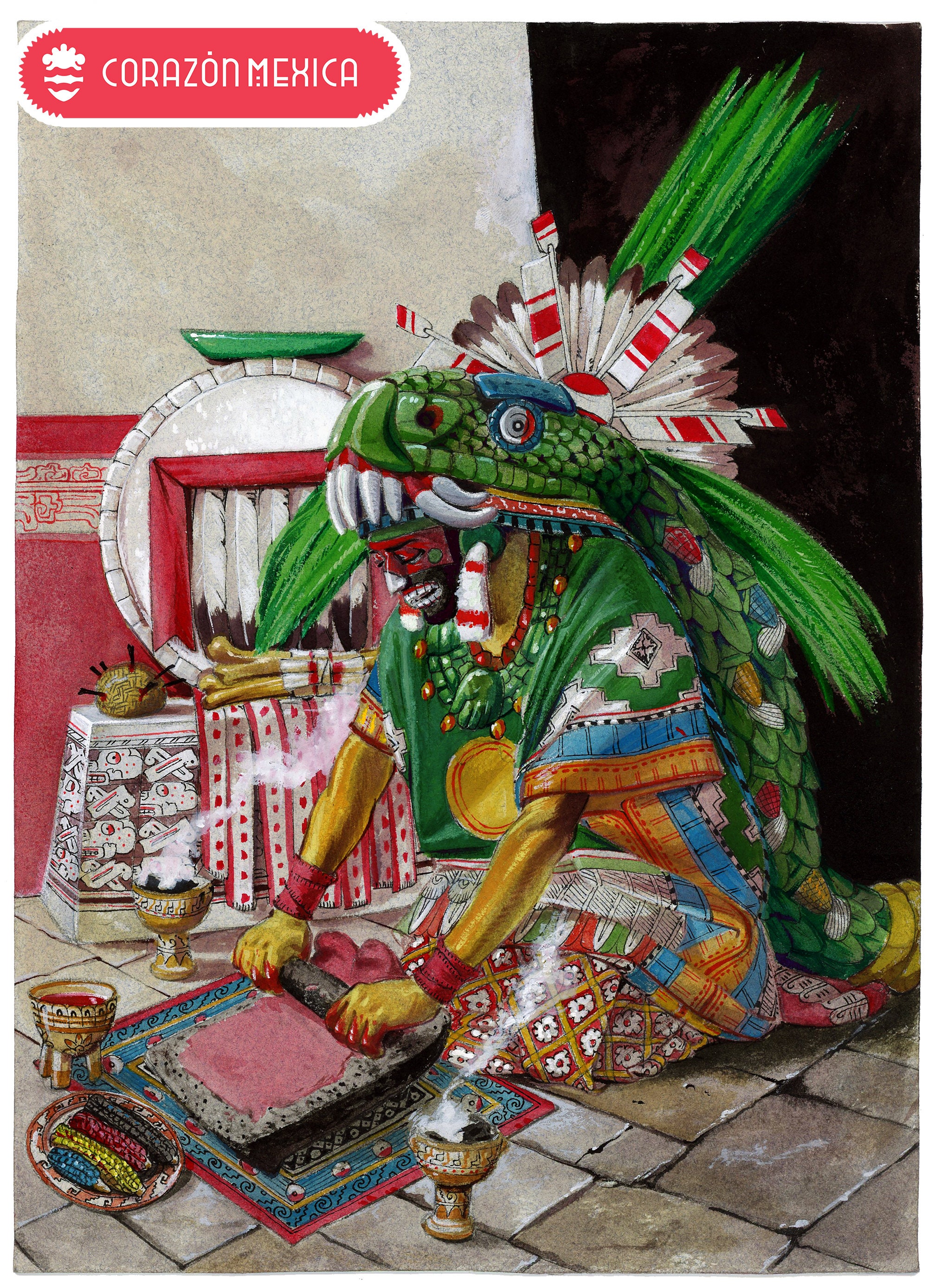 Cihuacoatl. Aztec Mexican Spirituality Art Corazon Mexica Etsy México