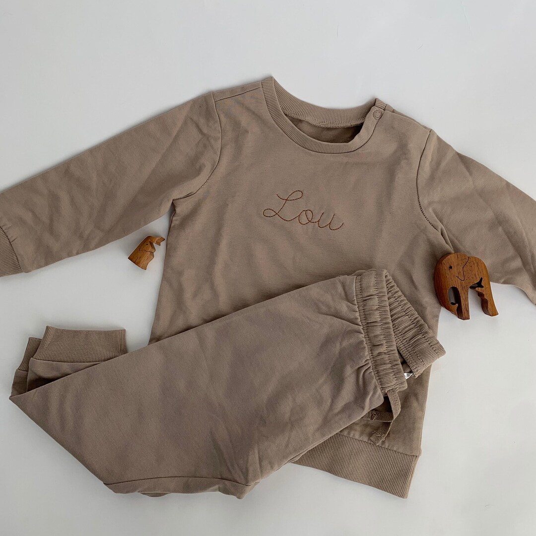 Custom Toddler Embroidered Set Sweater & Jogger Set 100 Organic Cotton