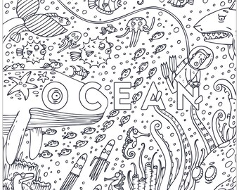 ocean doodles coloring pages