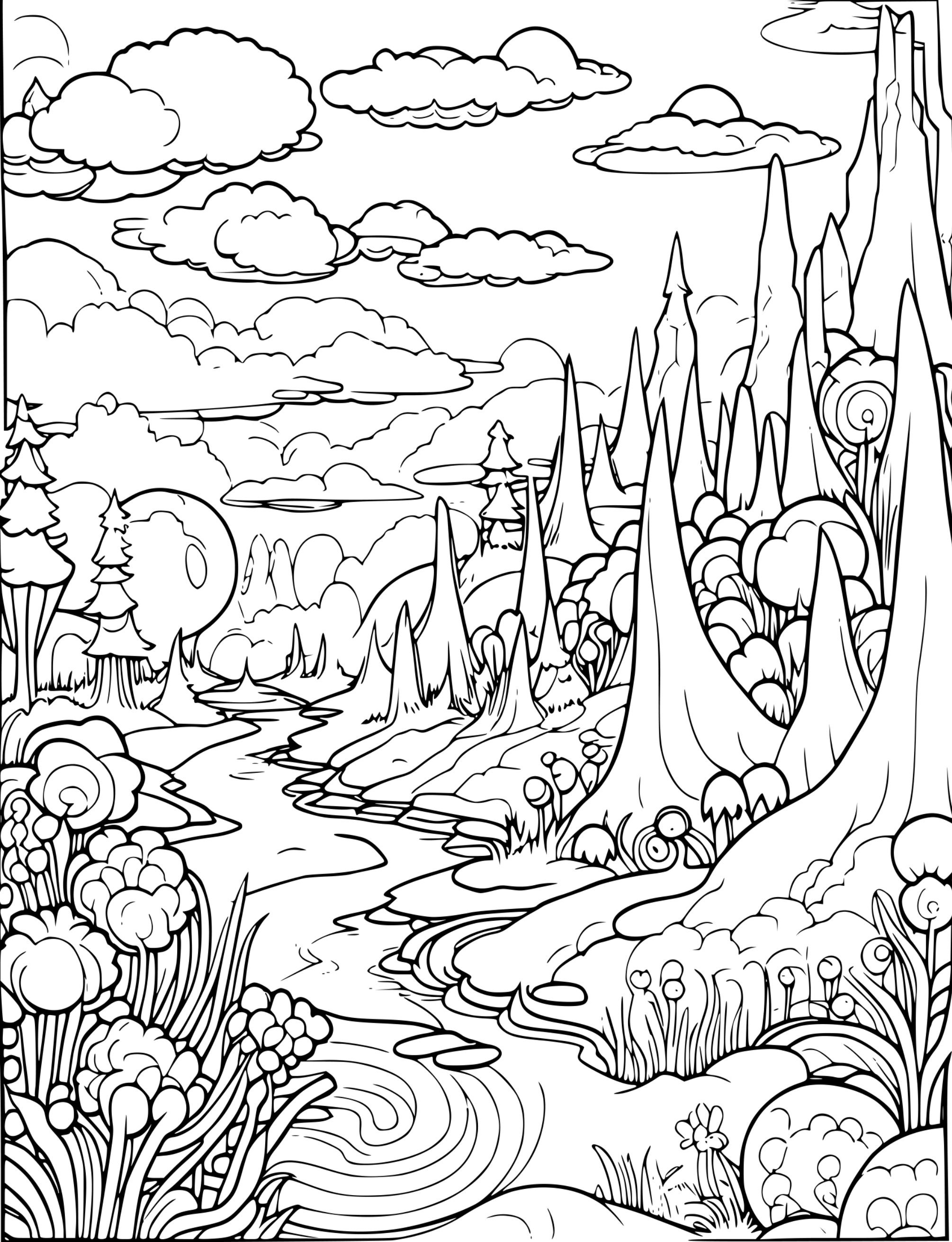 Fantasy Landscape Coloring Pages - Il Fullxfull.5897899935 Tqn8