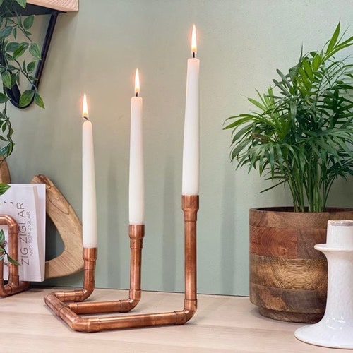 Copper Candle Holder Etsy