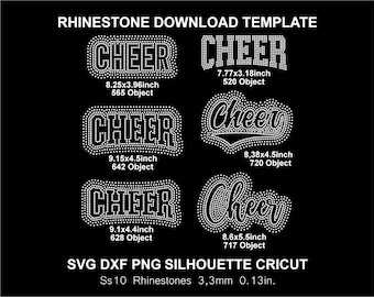 Rhinestone Cheer Template Bundle Scatter Silhouette Cricut Svg Download Cutting Digital File SS10