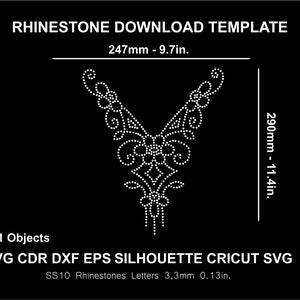 Rhinestone Neckline Collar Jevelry Necklace Silhouette Cricut Cameo Cut Svg Template Download Digital File SS10 SVG