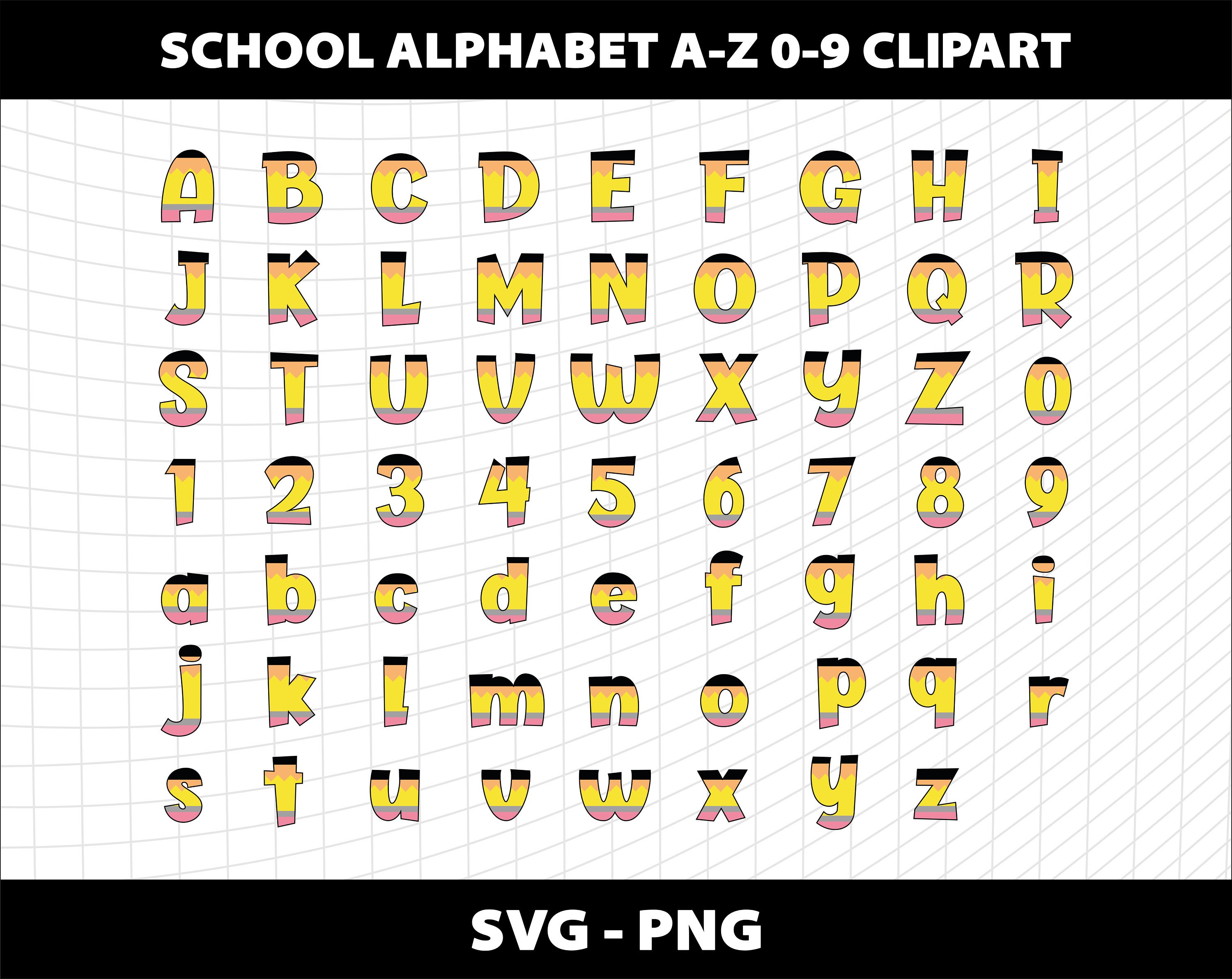 Back to School Teacher Doodle Letters Alphabet Cliparts Svg Numbers 11 ...