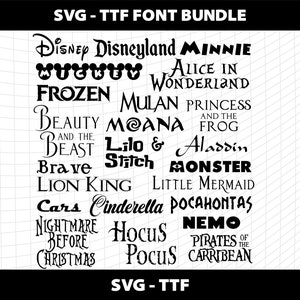 23 Cartoon Font SVG TTF Font For Cricut Silhouette Cutting Crafting Canva Font Download Digital File Commercial use Font Bundle