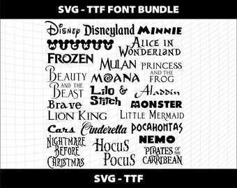 23 Cartoon Font SVG TTF Font For Cricut Silhouette Cutting Crafting Canva Font Download Digital File Commercial use Font Bundle