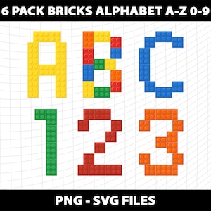Bricks Alphabet Svg Png Toy Block Alphabet Letters Font Birthday Party Design Download Digital File Printable 1 2 3 4 5 6 Use Commercial