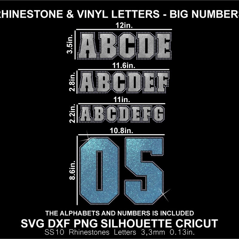 Rhinestone Number Dtf - Etsy