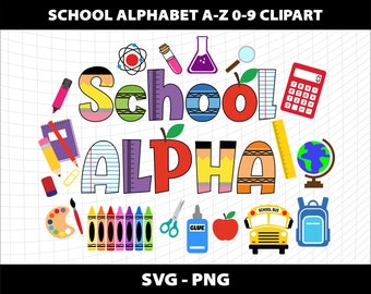 Back To School Teacher Doodle Letters Alphabet Numbers 11 Pack Preschool Kindergarten Bundle Design Download Digital File Commercial use