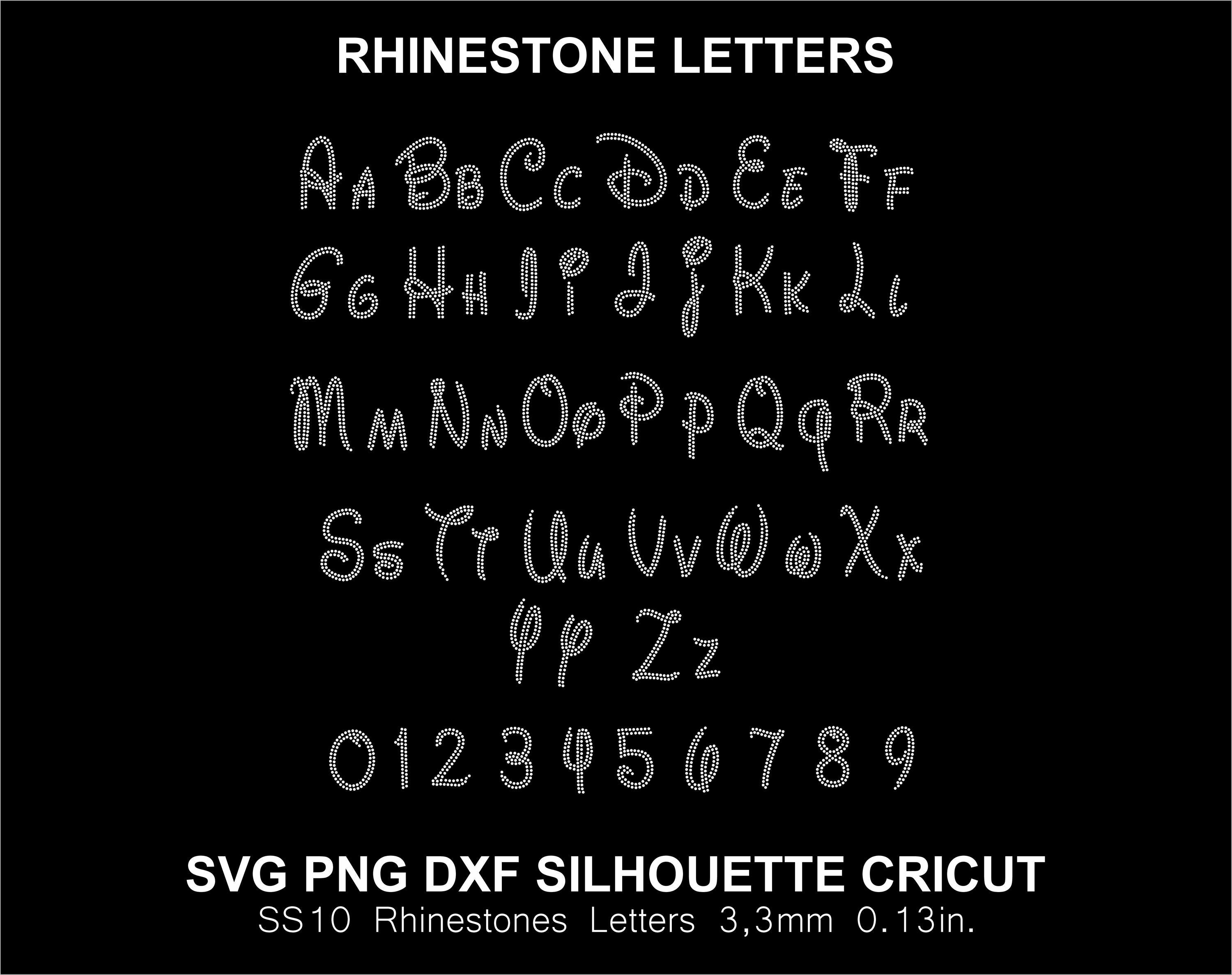 Mickey Rhinestone Font Rhinestone Mickey Letters Font Alphabet Silhouette Cricut Svg Dxf Cut ...