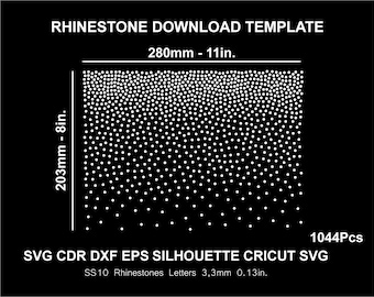 Rhinestone Scatter Dispersion Dense Silhouette Cricut Cameo Cut Svg Rhinestone Template Download Digital File SS10 SVG
