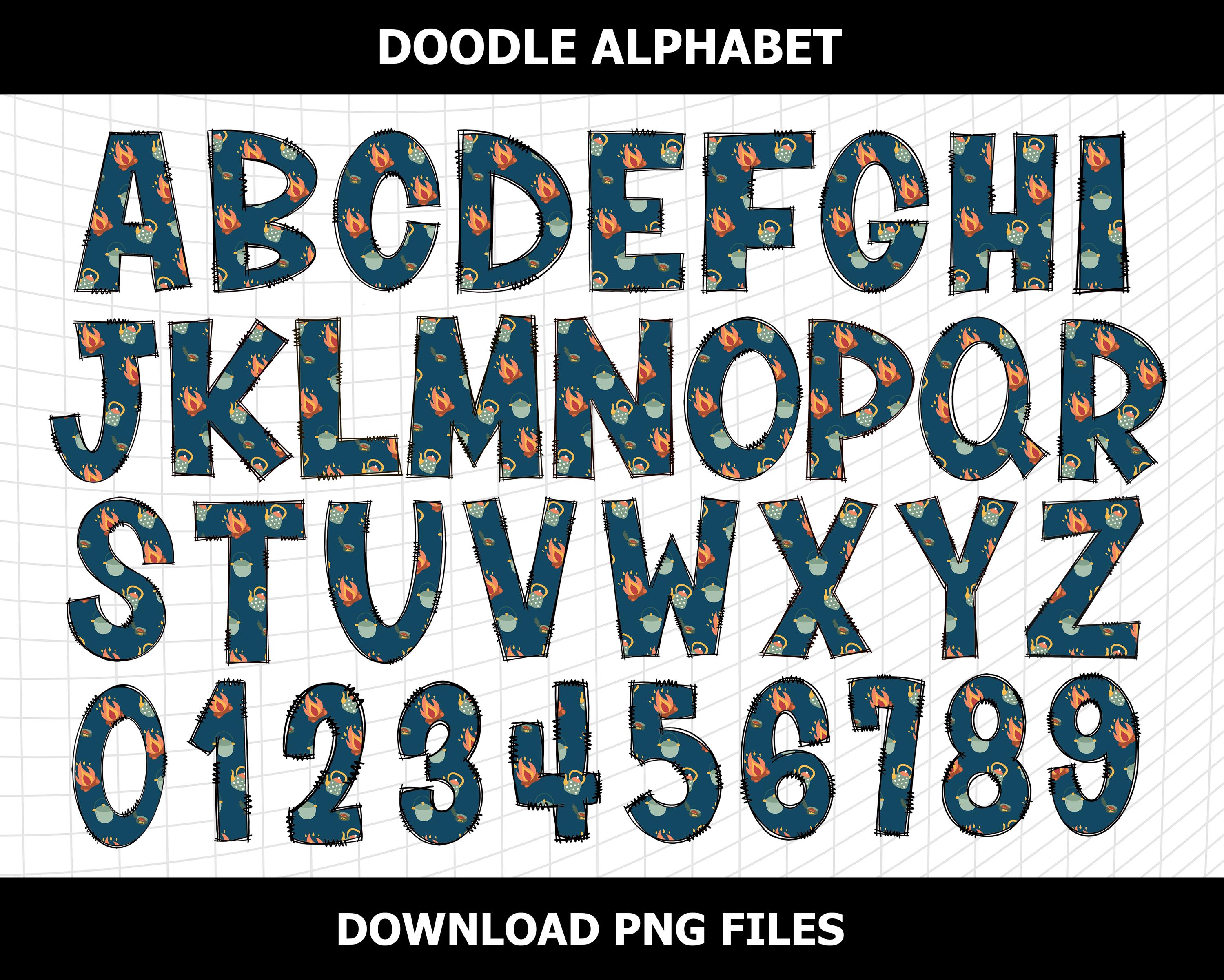 キャンプ用アルファベット文字クリップアートPNG落書きキャンプ