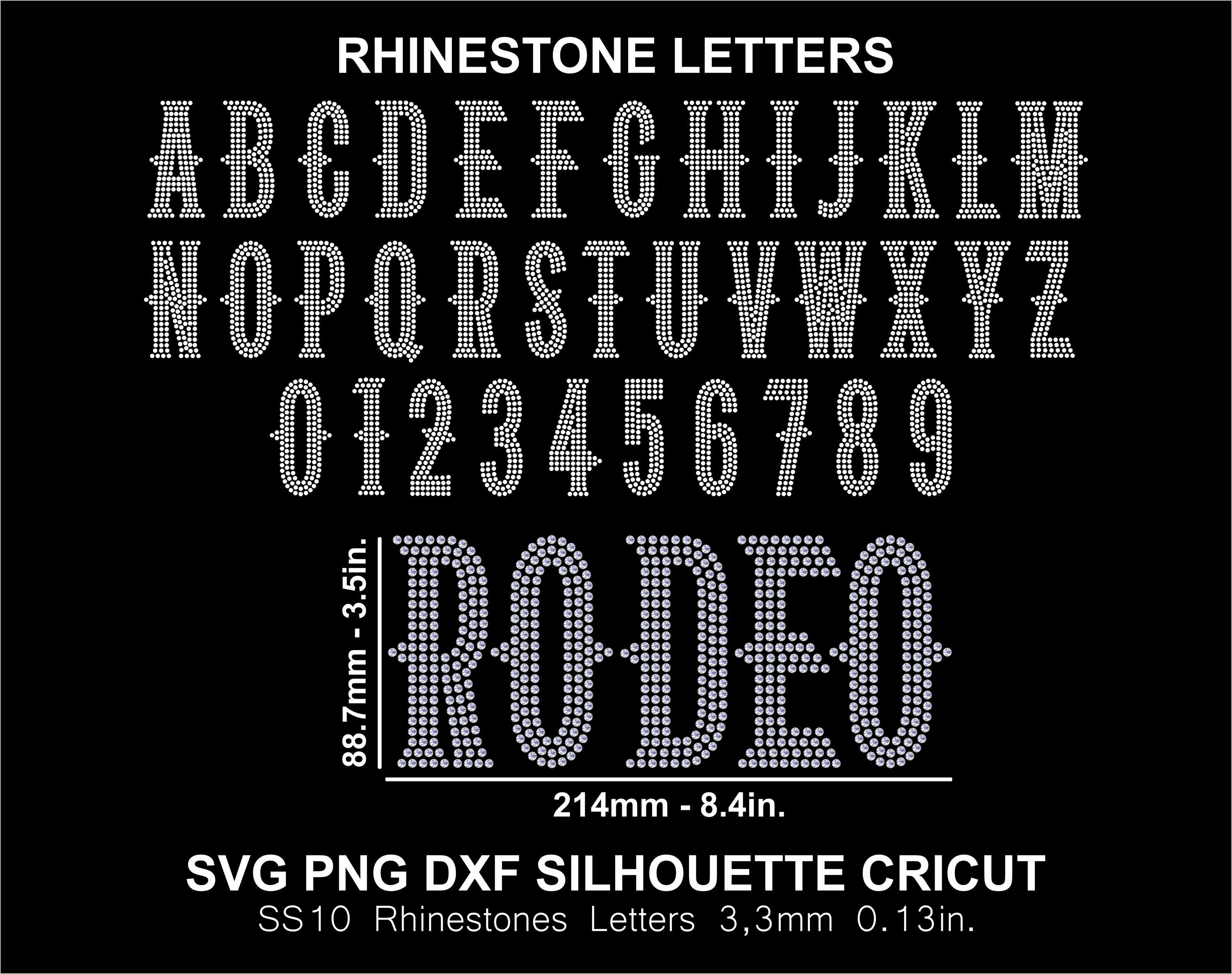 Rhinestone Font Western Cowboy Rodeo Letters Alphabet Silhouette Cricut ...