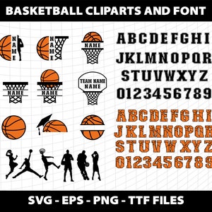 Basketball Svg Font Split Cliparts Varsity Sports College Font Alphabet Numbers Monogram Svg Template Download Digital File