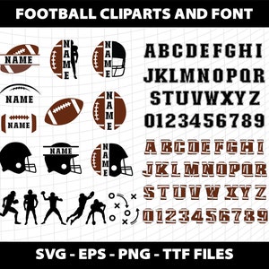 American Football Svg Split Cliparts Varsity Sports College Font Alphabet Numbers Football Monogram Svg Template Shirt Download Digital File