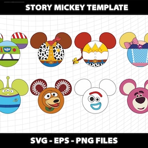 Toy Story Svg Mickey Template  Toy Story Bundle Sublimation Design Svg Png Eps Toy Story Download Digital File Svg