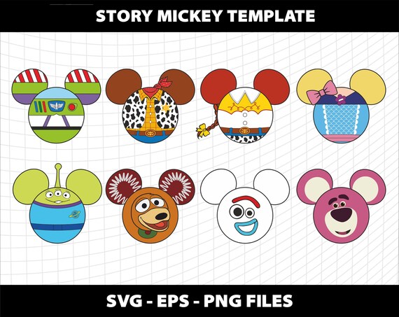Toy Story Svg Mickey Template  Toy Story Bundle Sublimation Design Svg Png Eps Toy Story Download Digital File Svg