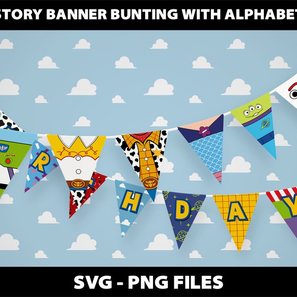 Party Flags Banner Bunting Svg Banner Bundle Story Party idea Sublimation Design Svg Download Digital File