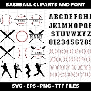 Baseball Svg Split Cliparts Varsity Sports College Font Alphabet Numbers Baseball Monogram Svg Template Download Digital File